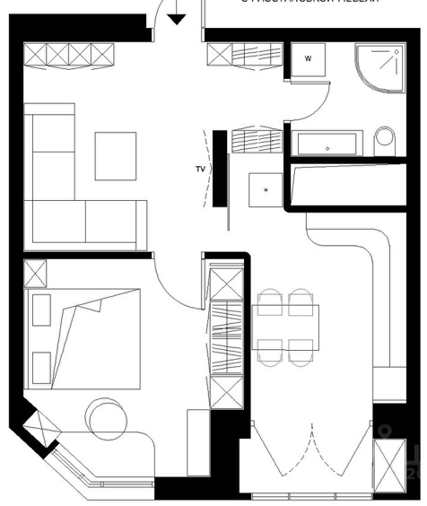 2-комнатная 49 м2 в ЖК undefined корпус null этаж 11