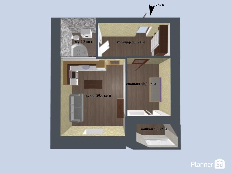 1-комнатная 47 м2 в ЖК undefined корпус null этаж 10