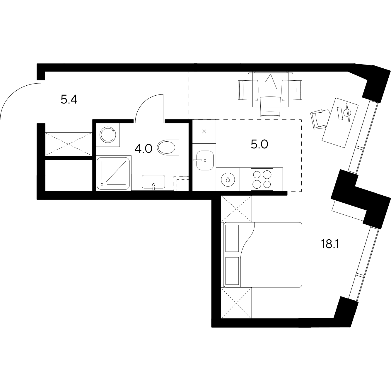 Студия 32 м2 в ЖК NEXUS by Akvilon корпус null этаж 38