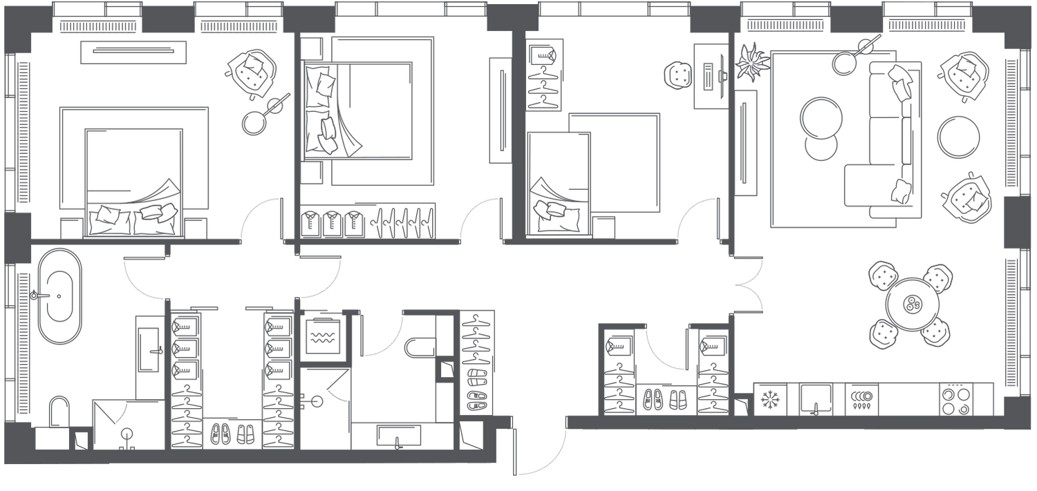 4-комнатная 128 м2 в ЖК ПРАЙД корпус null этаж 5