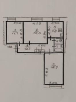 3-комнатная 69.2 м2 в ЖК undefined корпус null этаж 2
