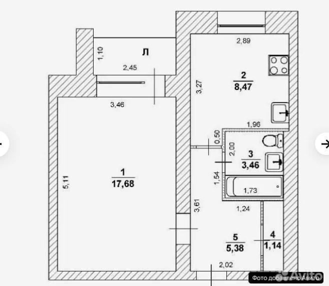 1-комнатная 35.7 м2 в ЖК undefined корпус null этаж 5
