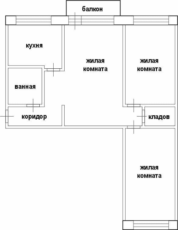 3-комнатная 59.4 м2 в ЖК undefined корпус null этаж 4