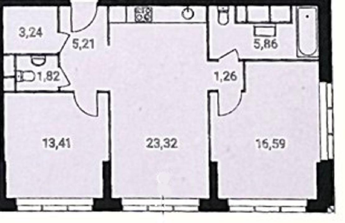2-комнатная 70.7 м2 в ЖК undefined корпус null этаж 15