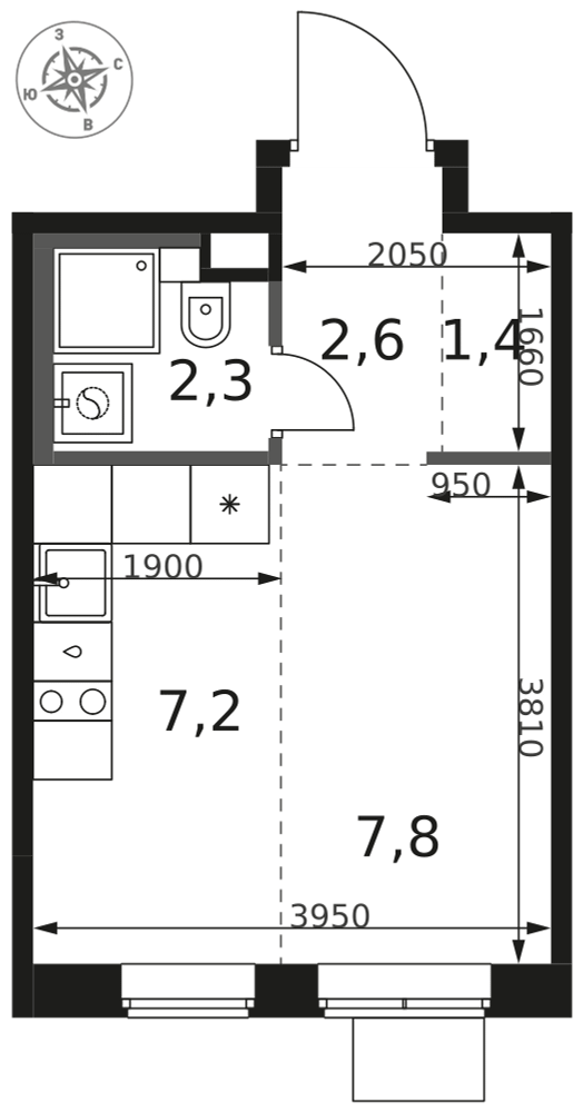 Студия 21 м2 в ЖК 1-й Химкинский корпус null этаж 7