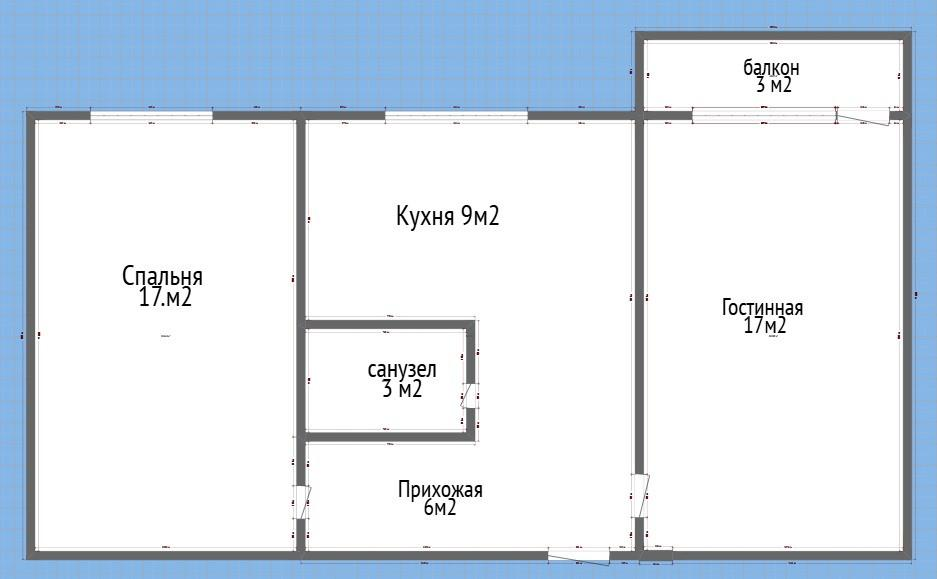 2-комнатная 55 м2 в ЖК undefined корпус null этаж 5