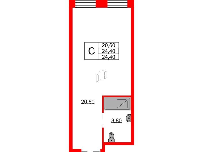Студия 24 м2 в ЖК Industrial Avenir корпус null этаж 12