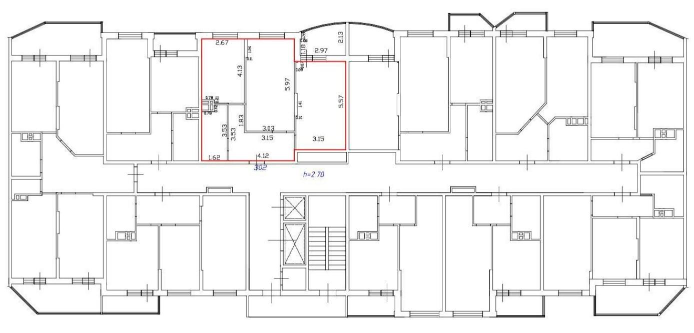 2-комнатная 60.5 м2 в ЖК undefined корпус null этаж 16
