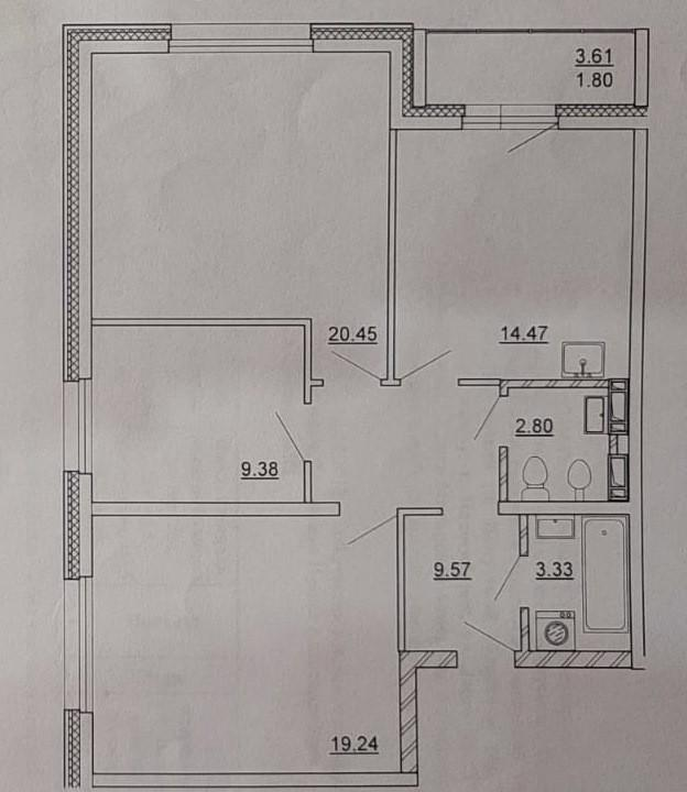 3-комнатная 81 м2 в ЖК undefined корпус null этаж 7
