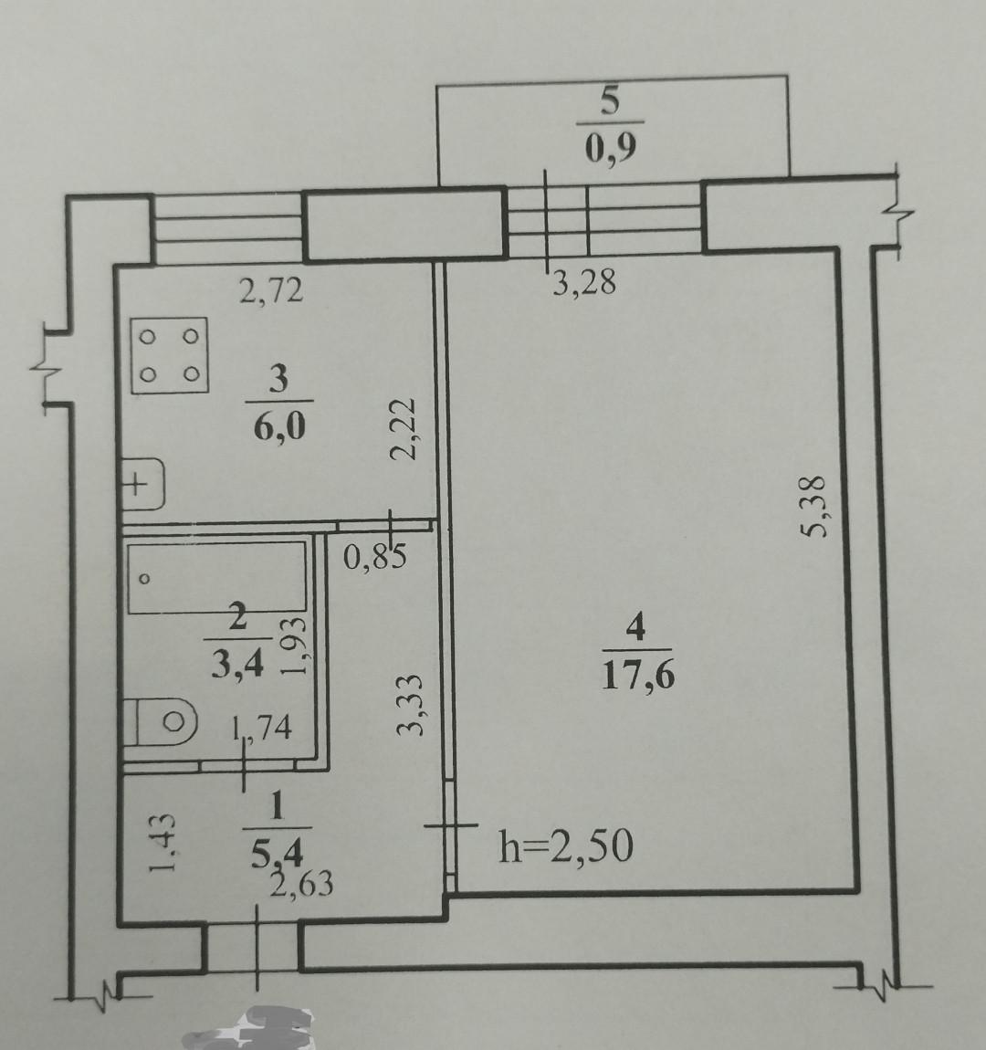 1-комнатная 32.4 м2 в ЖК undefined корпус null этаж 4