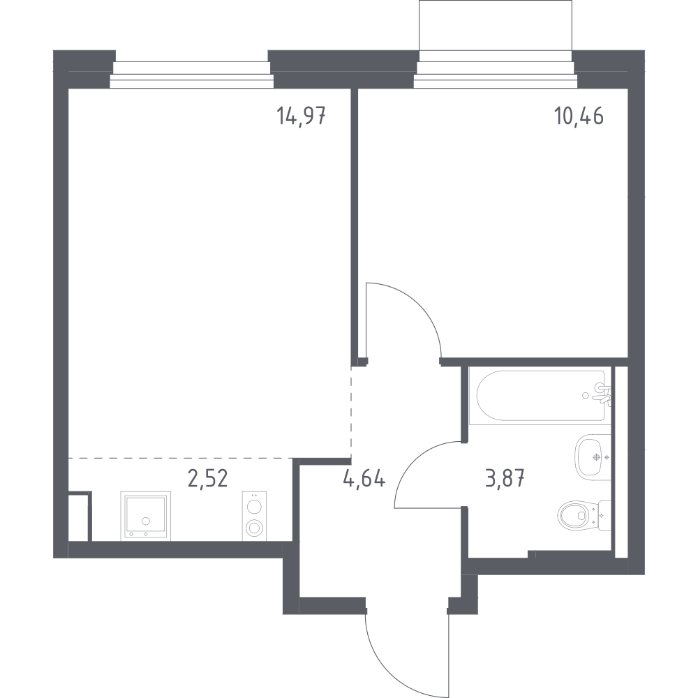 Студия 36 м2 в ЖК Новое Внуково корпус null этаж 9