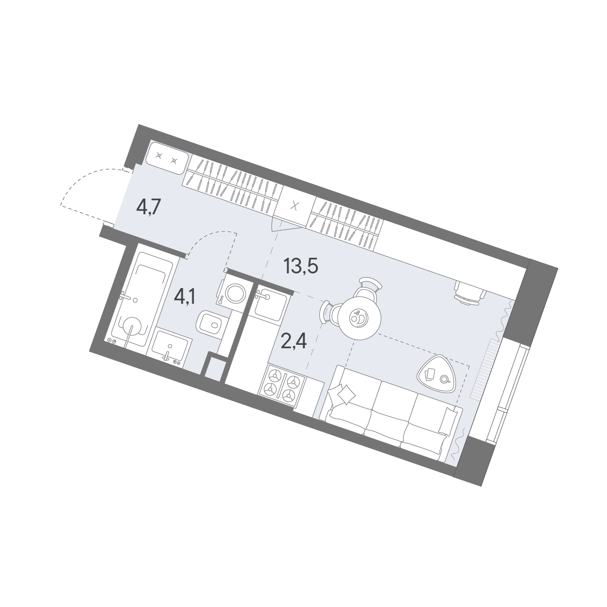 Студия 24 м2 в ЖК Родина Переделкино корпус null этаж 5