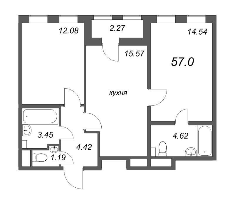 Студия 57 м2 в ЖК AEROCITY Club корпус null этаж 11