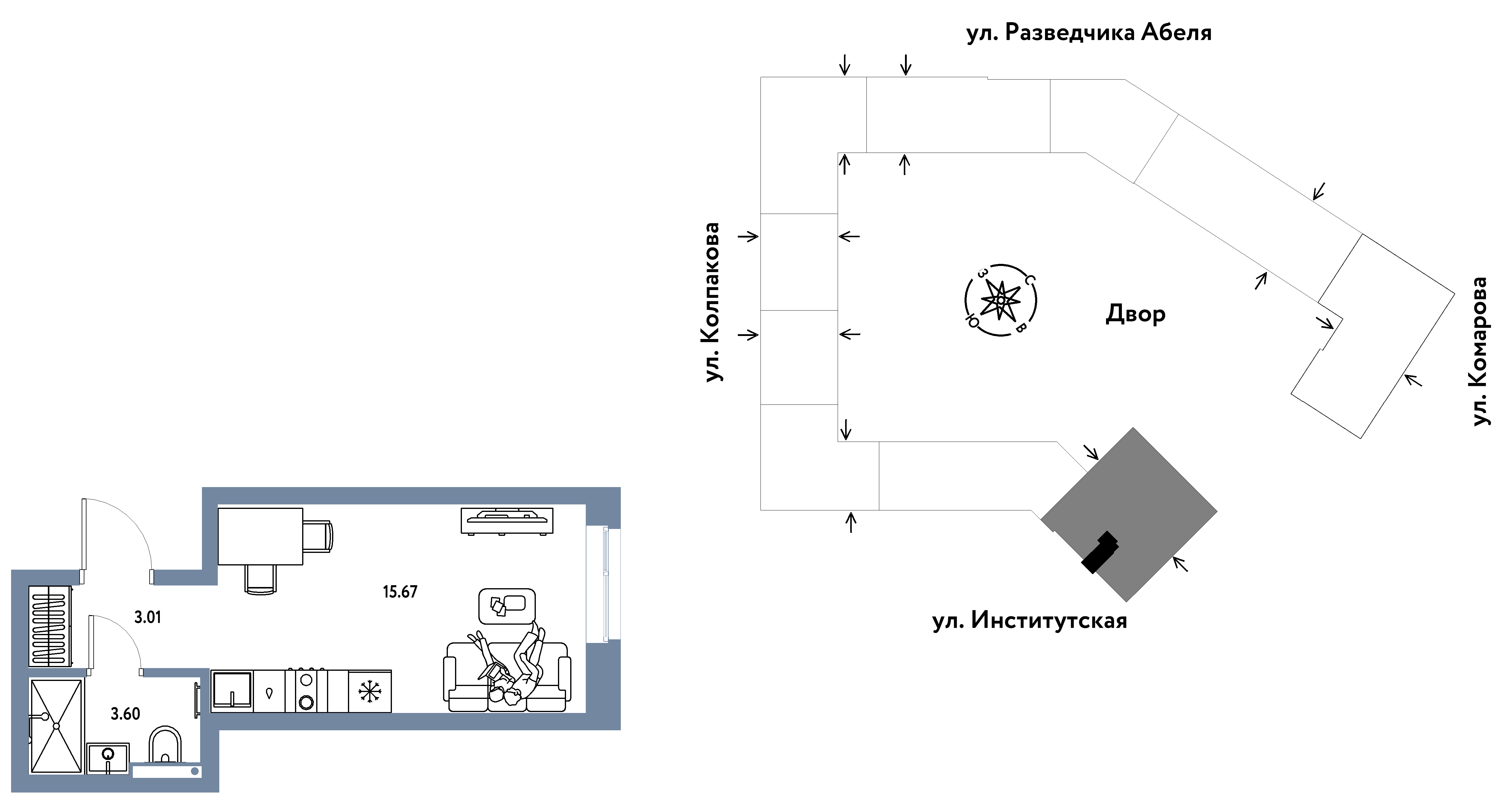 Студия 22 м2 в ЖК Страна.Парковая корпус null этаж 17