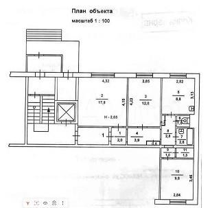 3-комнатная 66.2 м2 в ЖК undefined корпус null этаж 1