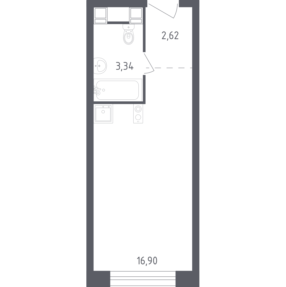 Студия 22 м2 в ЖК Пятницкое 58 корпус null этаж 4