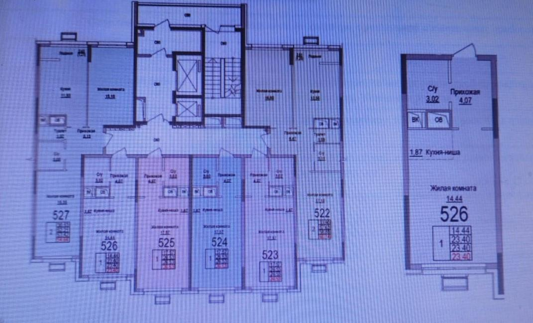 Студия 23.4 м2 в ЖК undefined корпус null этаж 5