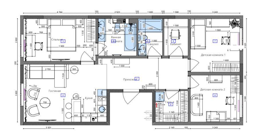 3-комнатная 90 м2 в ЖК undefined корпус null этаж 17