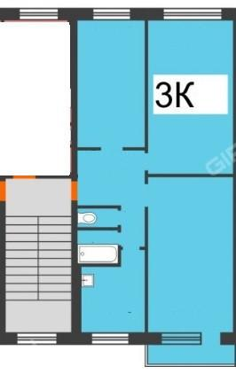 3-комнатная 63.5 м2 в ЖК undefined корпус null этаж 5