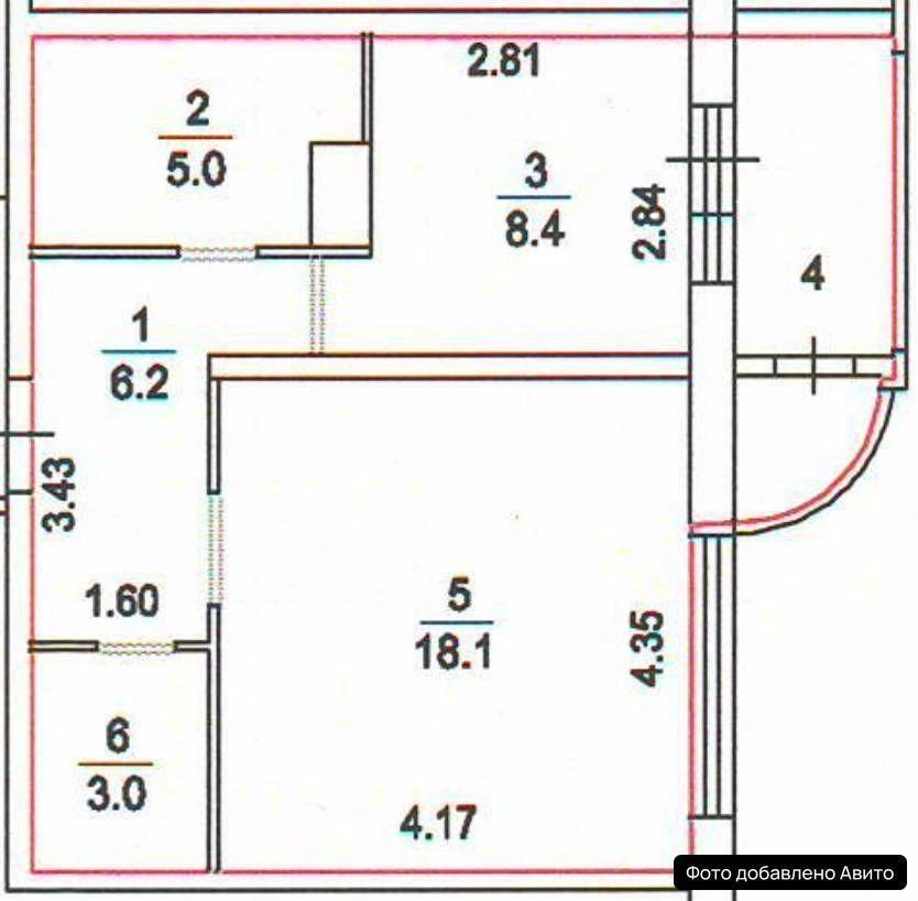 1-комнатная 45.5 м2 в ЖК undefined корпус null этаж 6