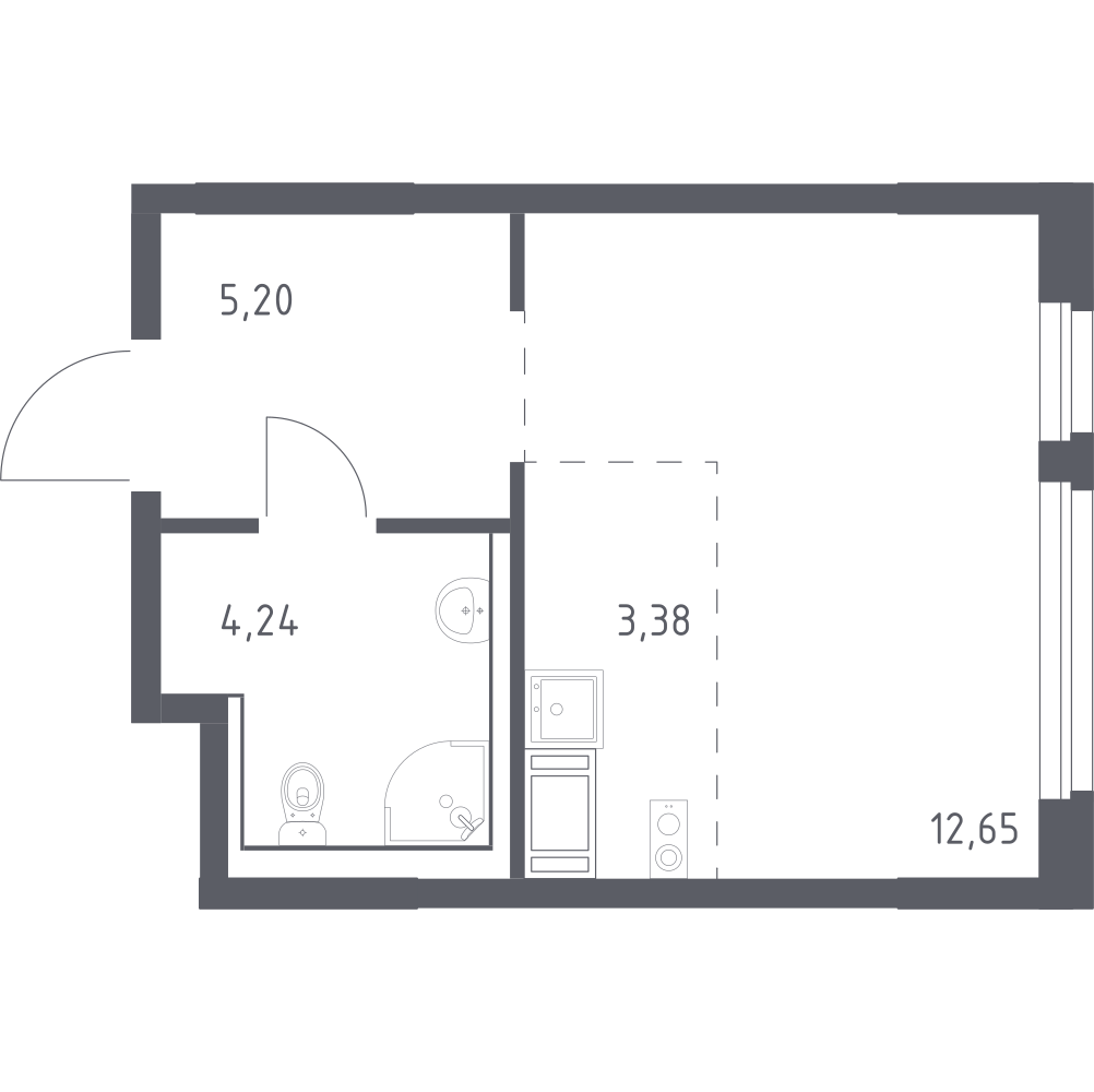 Студия 25 м2 в ЖК Новое Колпино корпус null этаж 8