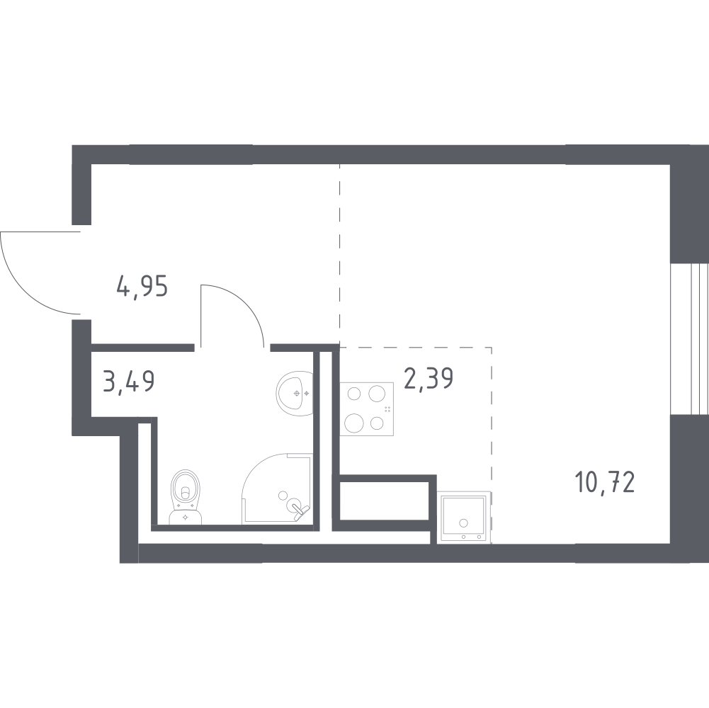 Студия 21 м2 в ЖК Квартал Лаголово корпус null этаж 7