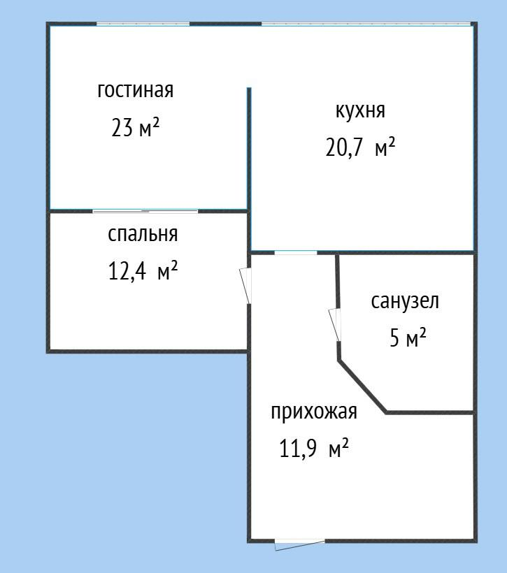 2-комнатная 73 м2 в ЖК undefined корпус null этаж 5