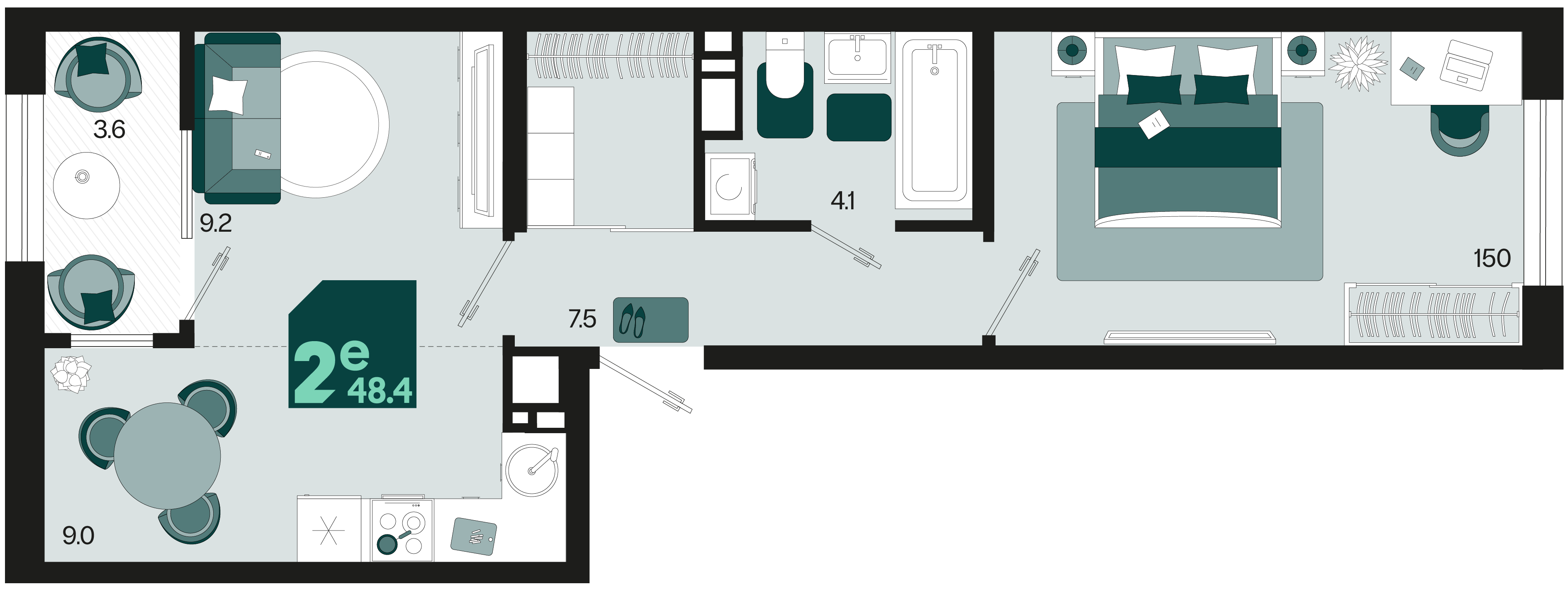 Студия 46 м2 в ЖК Первое место корпус null этаж 5