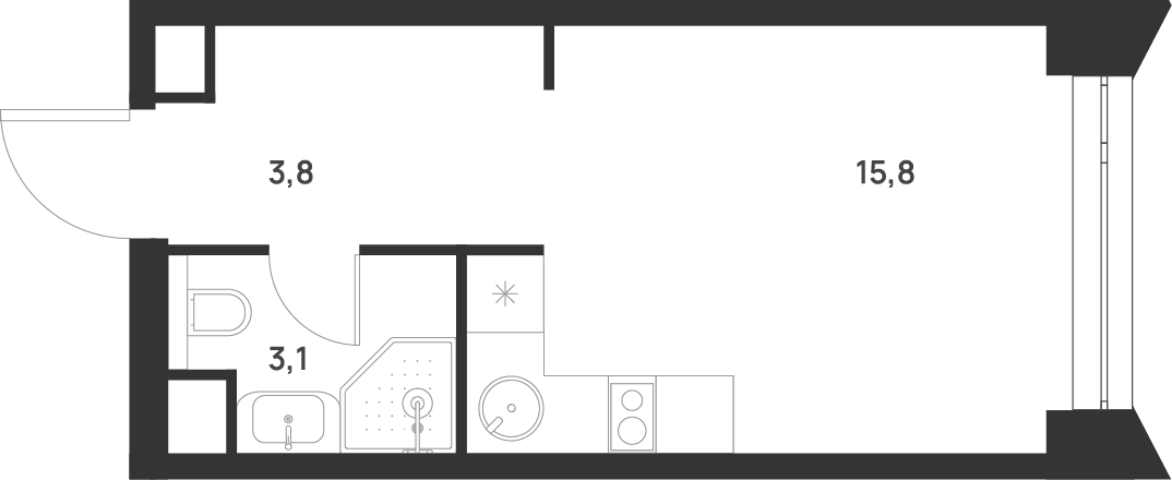 Студия 22 м2 в ЖК Voice Towers корпус null этаж 26