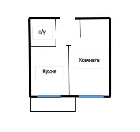 1-комнатная 39.3 м2 в ЖК undefined корпус null этаж 5