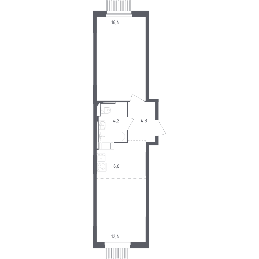 Студия 43 м2 в ЖК Мытищи Парк корпус null этаж 12