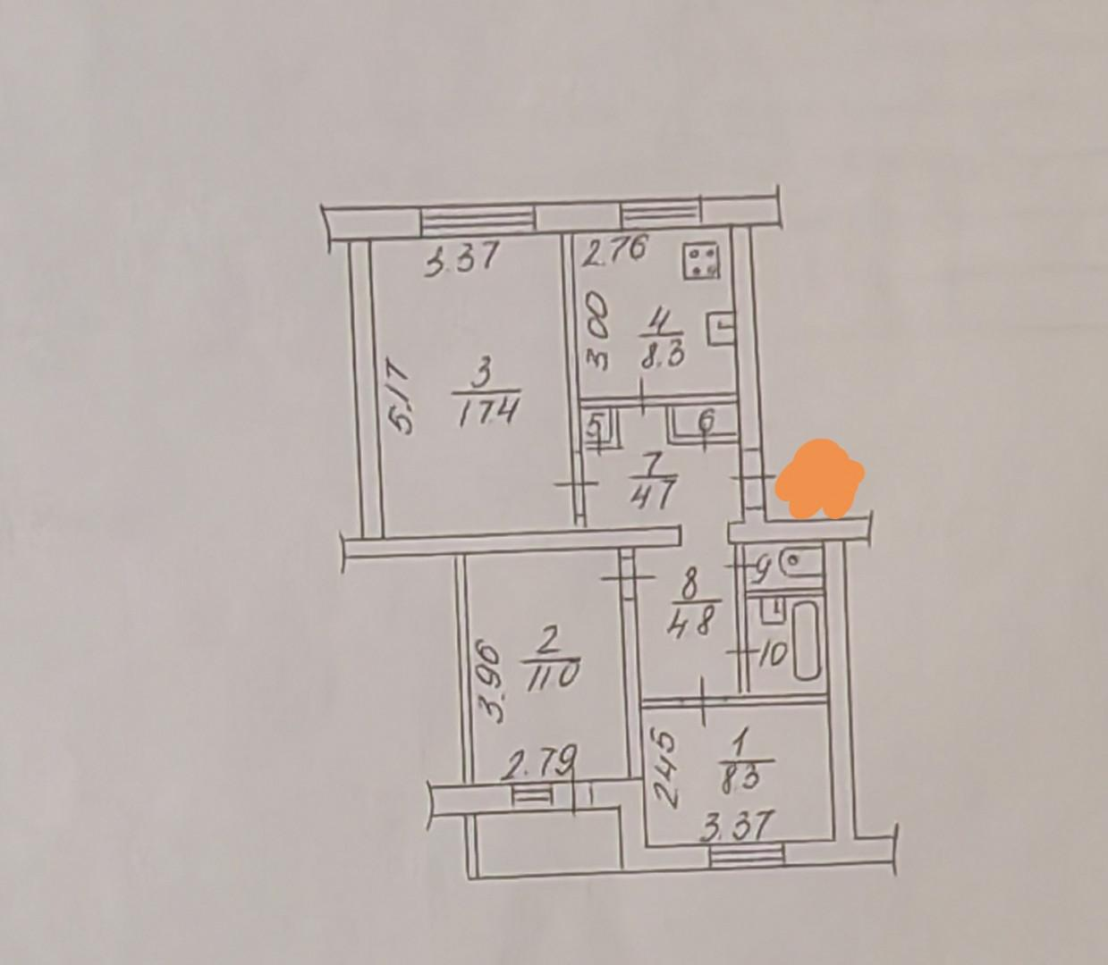 3-комнатная 59.3 м2 в ЖК undefined корпус null этаж 4