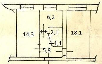 2-комнатная 43.7 м2 в ЖК undefined корпус null этаж 5