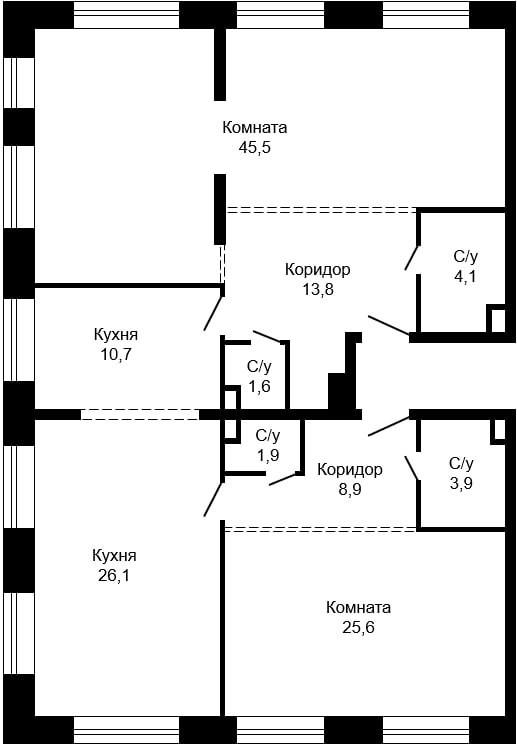 4-комнатная 143.1 м2 в ЖК undefined корпус null этаж 11