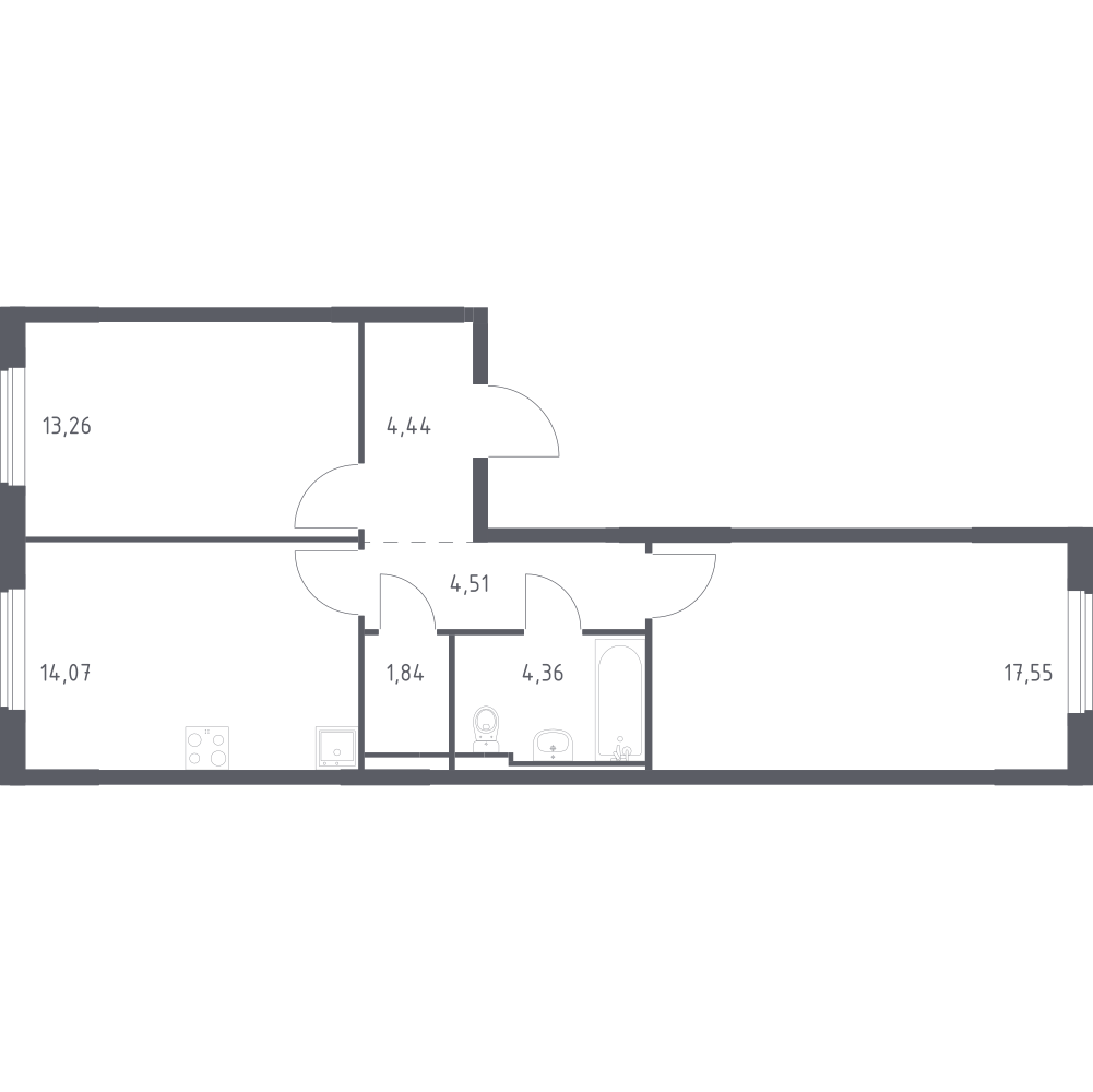 2-комнатная 60 м2 в ЖК Мытищи Парк корпус null этаж 11