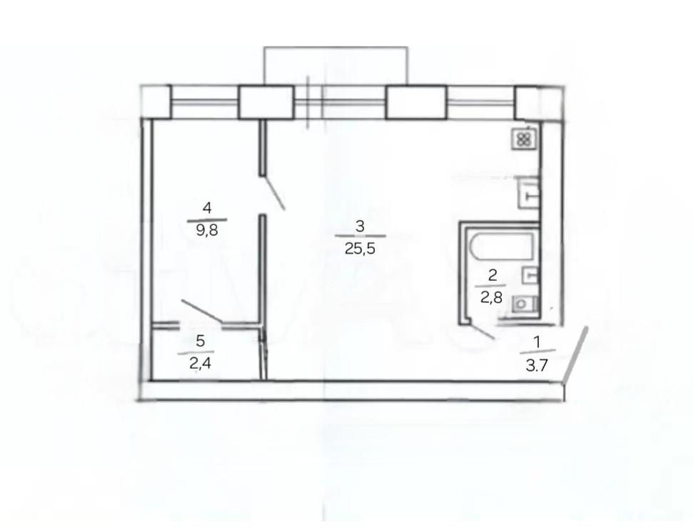 2-комнатная 43 м2 в ЖК undefined корпус null этаж 5