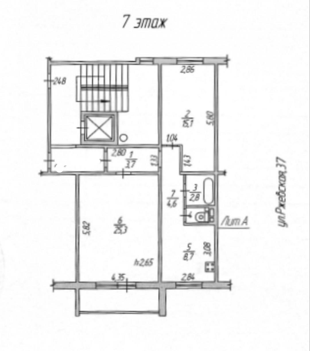 2-комнатная 62 м2 в ЖК undefined корпус null этаж 7