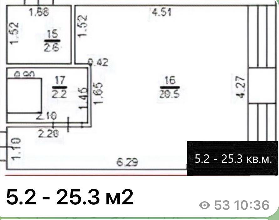 Студия 25.3 м2 в ЖК undefined корпус null этаж 3