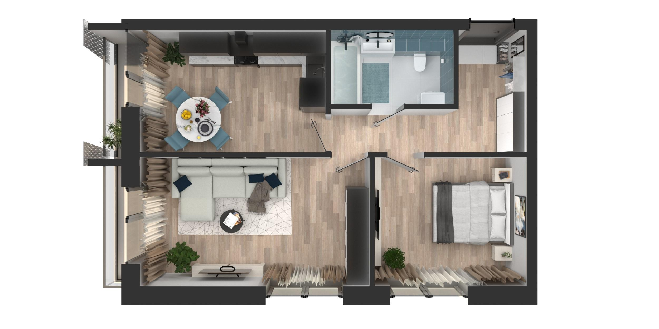 2-комнатная 51 м2 в ЖК Мой Ритм корпус null этаж 6