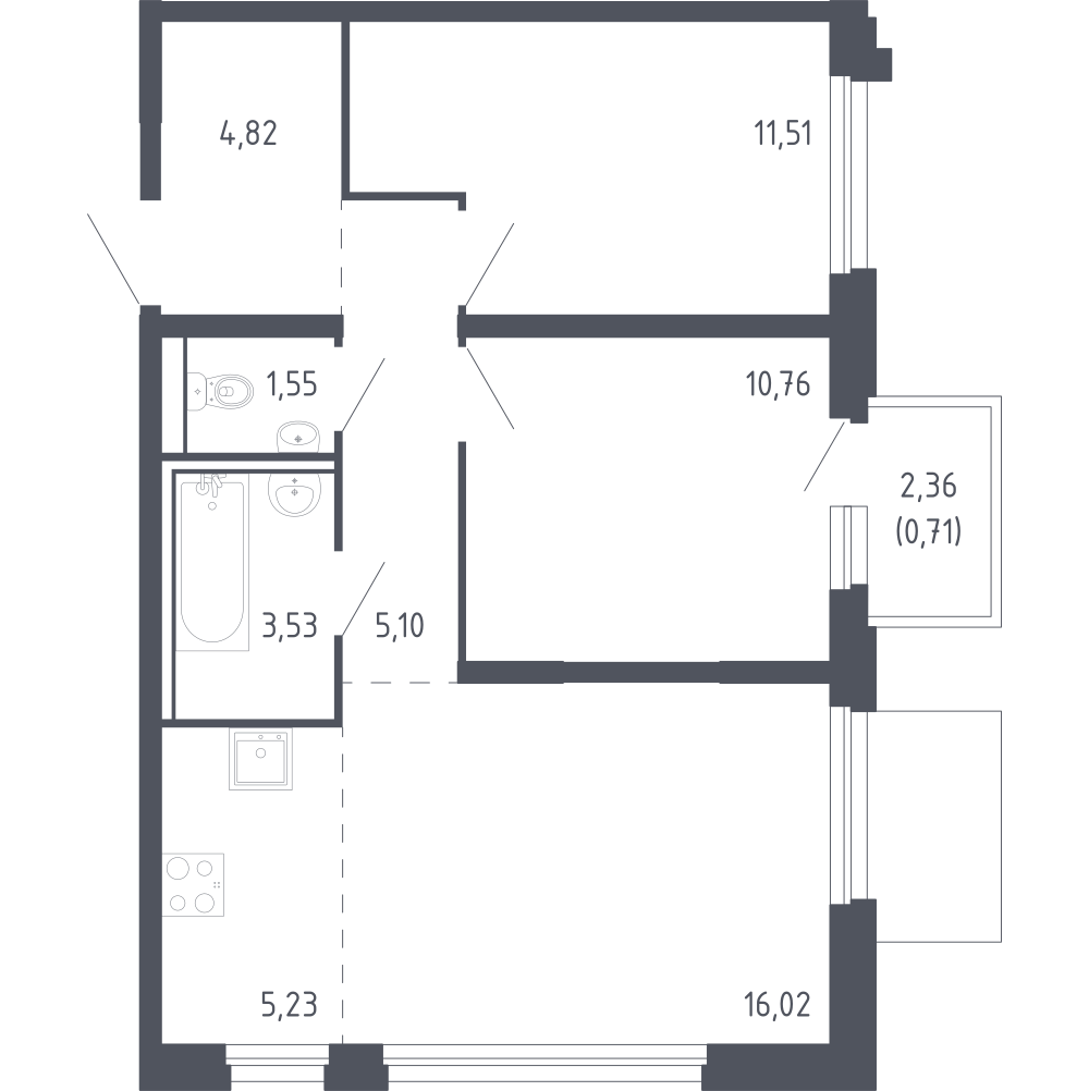 Студия 59 м2 в ЖК Сердце Сахалина корпус null этаж 13