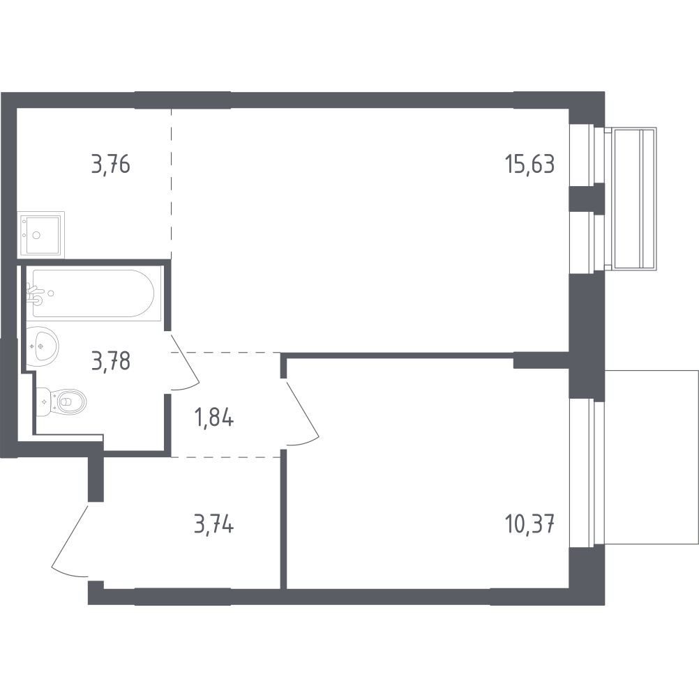 Студия 39 м2 в ЖК Рублёвский Квартал корпус null этаж 5
