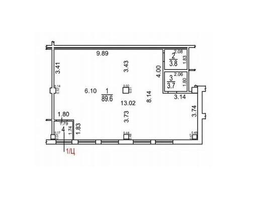 2-комнатная 100.1 м2 в ЖК undefined корпус null этаж 1