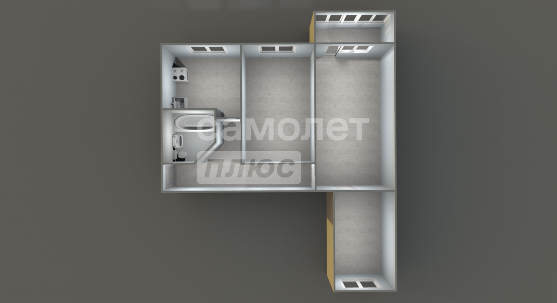 3-комнатная 60.3 м2 в ЖК undefined корпус null этаж 4
