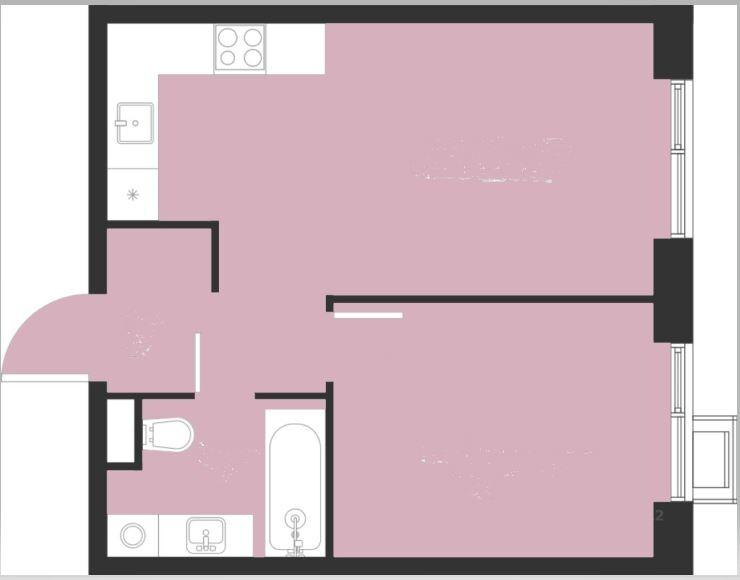 1-комнатная 36.9 м2 в ЖК undefined корпус null этаж 5