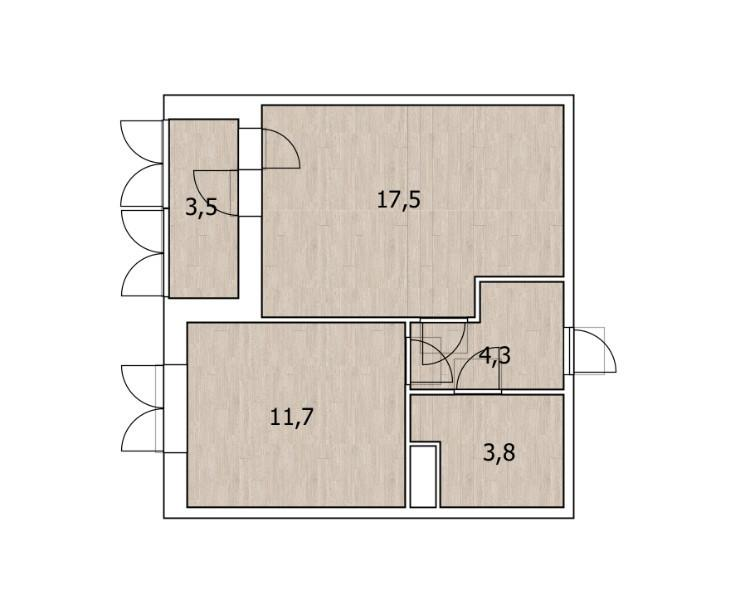 1-комнатная 30 м2 в ЖК undefined корпус null этаж 2