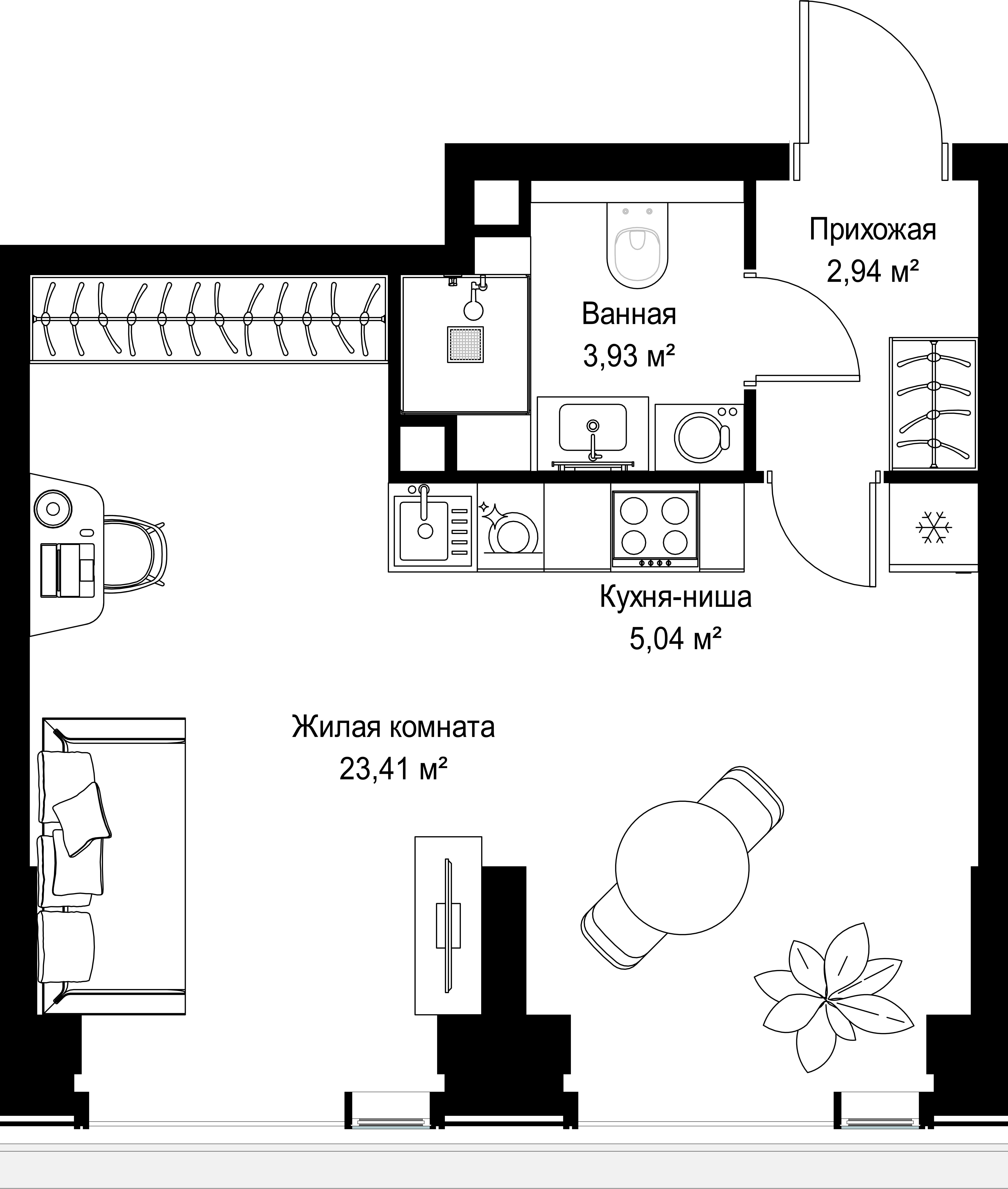 1-комнатная 35 м2 в ЖК СИТИДЗЕН корпус null этаж 6
