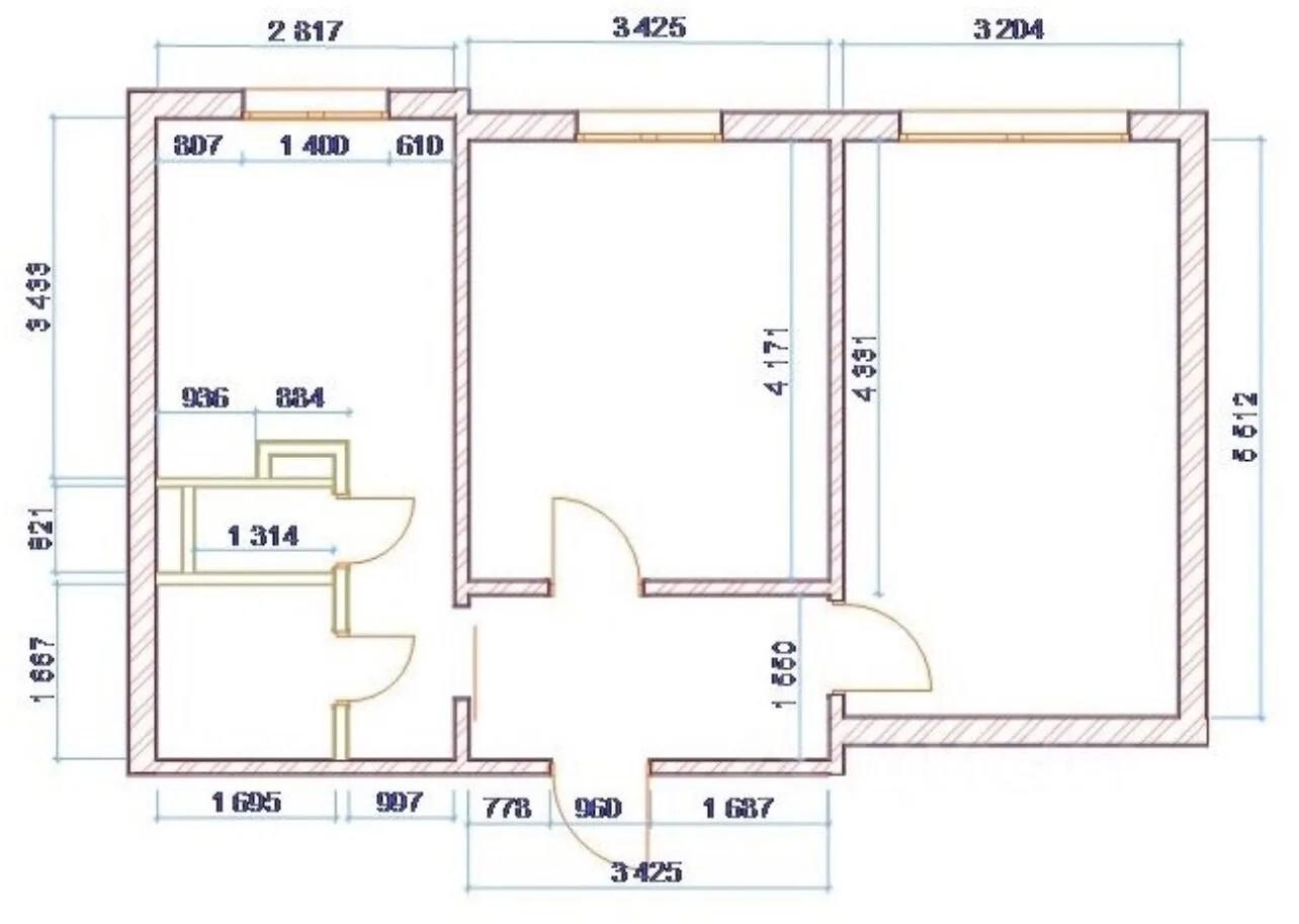 2-комнатная 53.6 м2 в ЖК undefined корпус null этаж 1