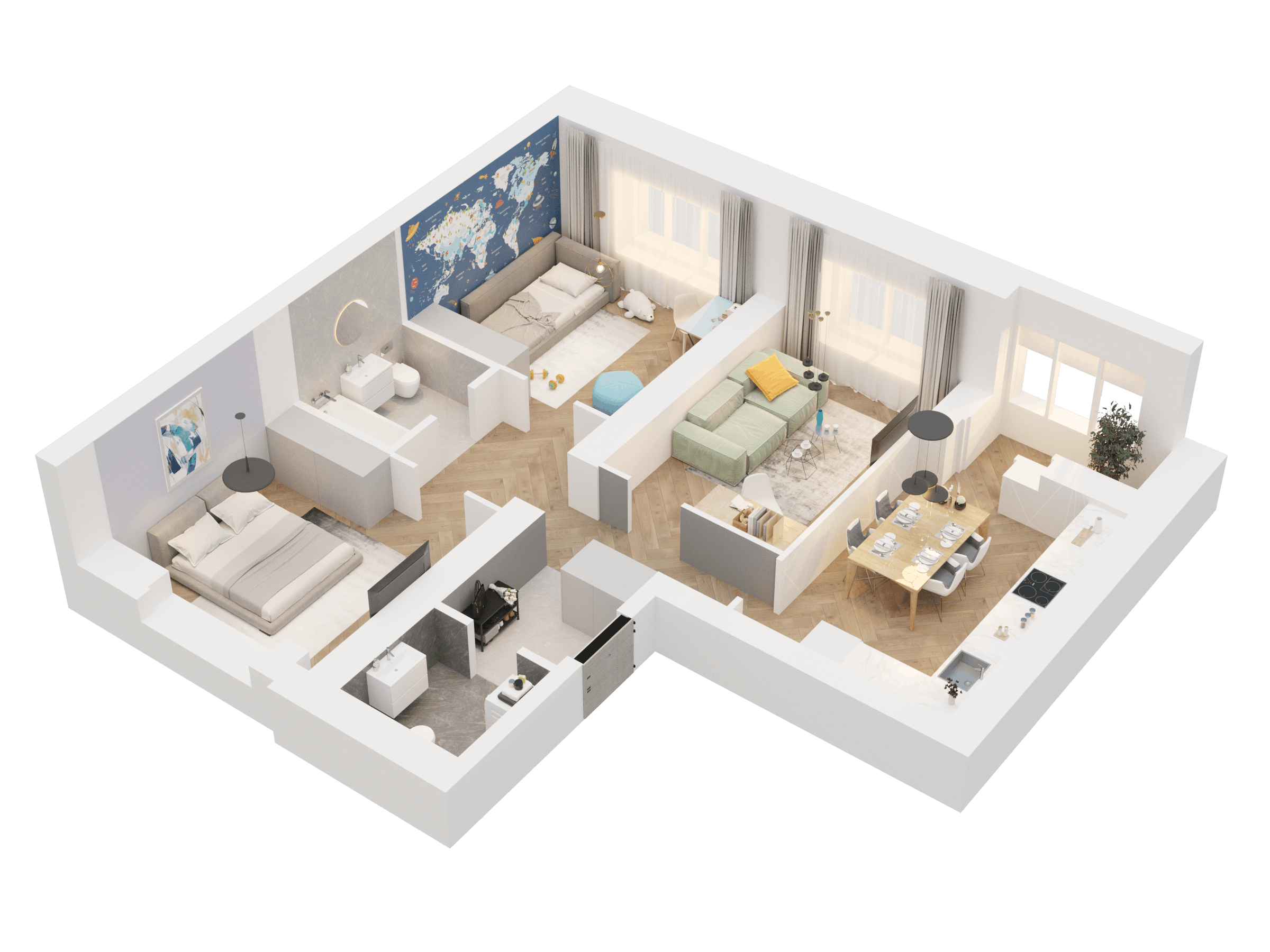 3-комнатная 78 м2 в ЖК Династия корпус null этаж 10