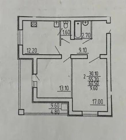 2-комнатная 68 м2 в ЖК undefined корпус null этаж 11