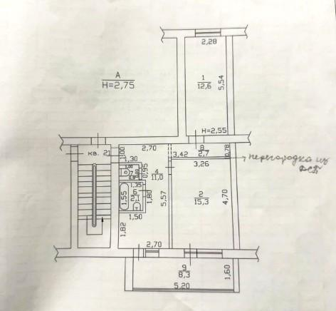 2-комнатная 44.6 м2 в ЖК undefined корпус null этаж 3